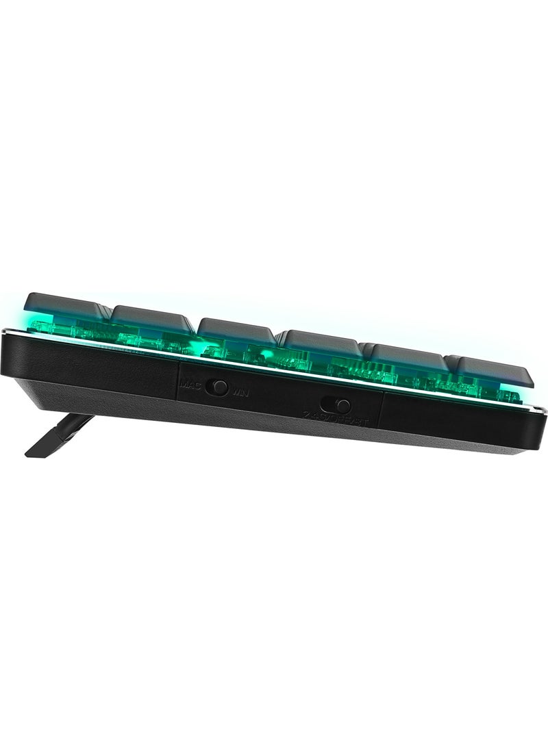 W-Granıte Black/gray Low Profile Blue Switch Q RGB 2,4 Ghz+ Bt Mechanical Gaming Keyboard