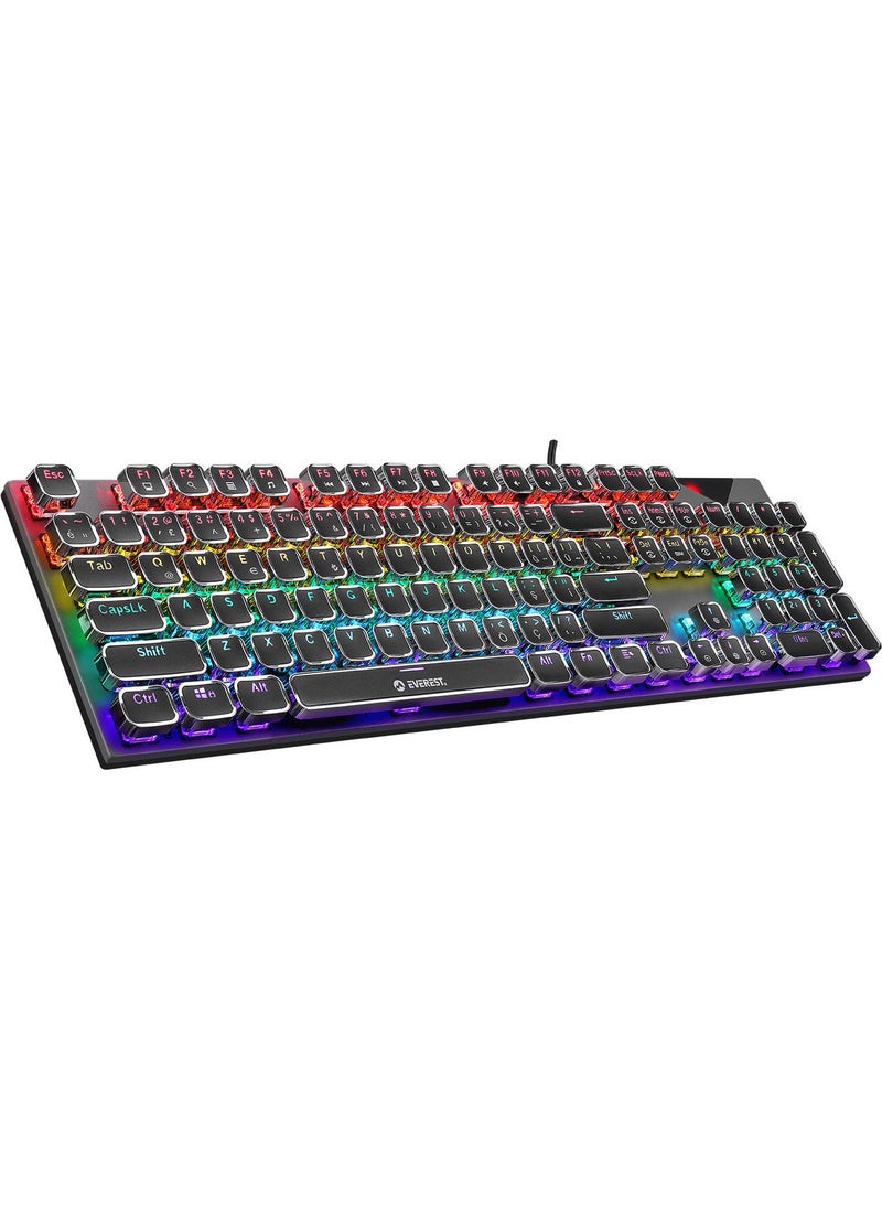 Kb-Mk9 Silver USB Wrist Support Typewriter Keys Mechanical Q Red Switch Gaming Keyboard