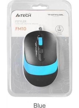 A4 TECH FM10 USB 1600dpi Optic Black/Blue Mouse