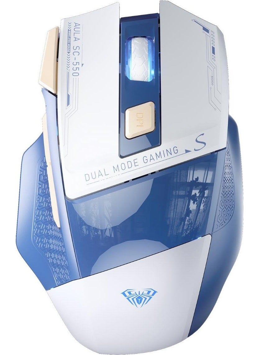 SC550 4800DPI 7-Key Macro 2.4GHz Wireless Optical RGB Gaming Mouse Blue