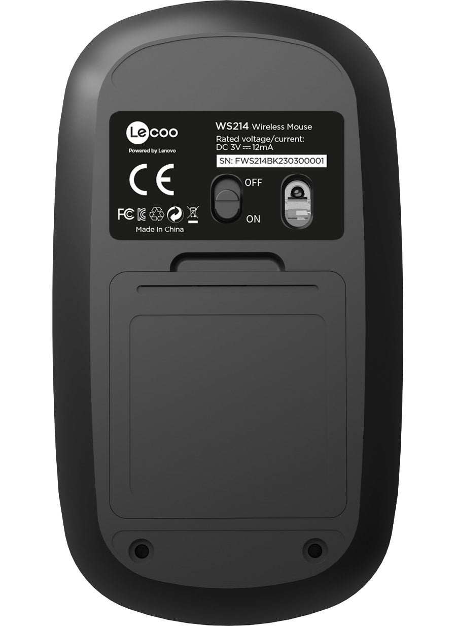 WS214 1200 DPI 4-Button Wireless Mouse Black