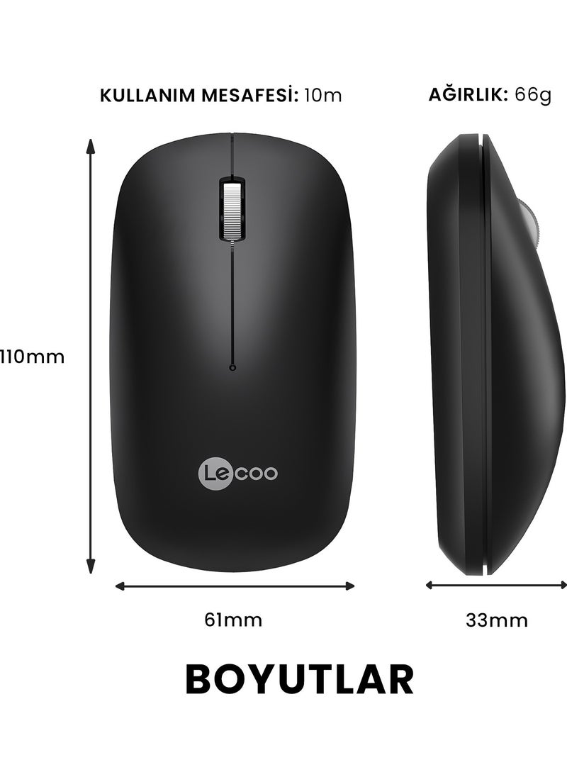 WS214 1200 DPI 4-Button Wireless Mouse Black