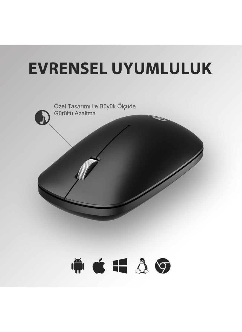 WS214 1200 DPI 4-Button Wireless Mouse Black