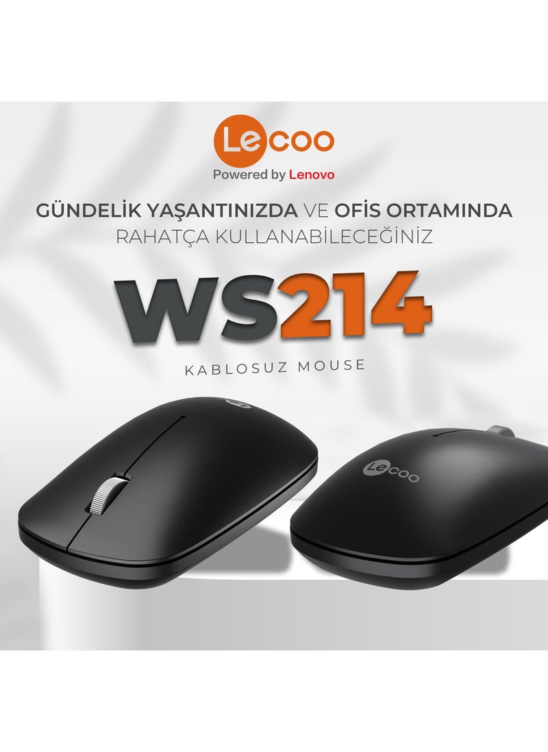 WS214 1200 DPI 4-Button Wireless Mouse Black