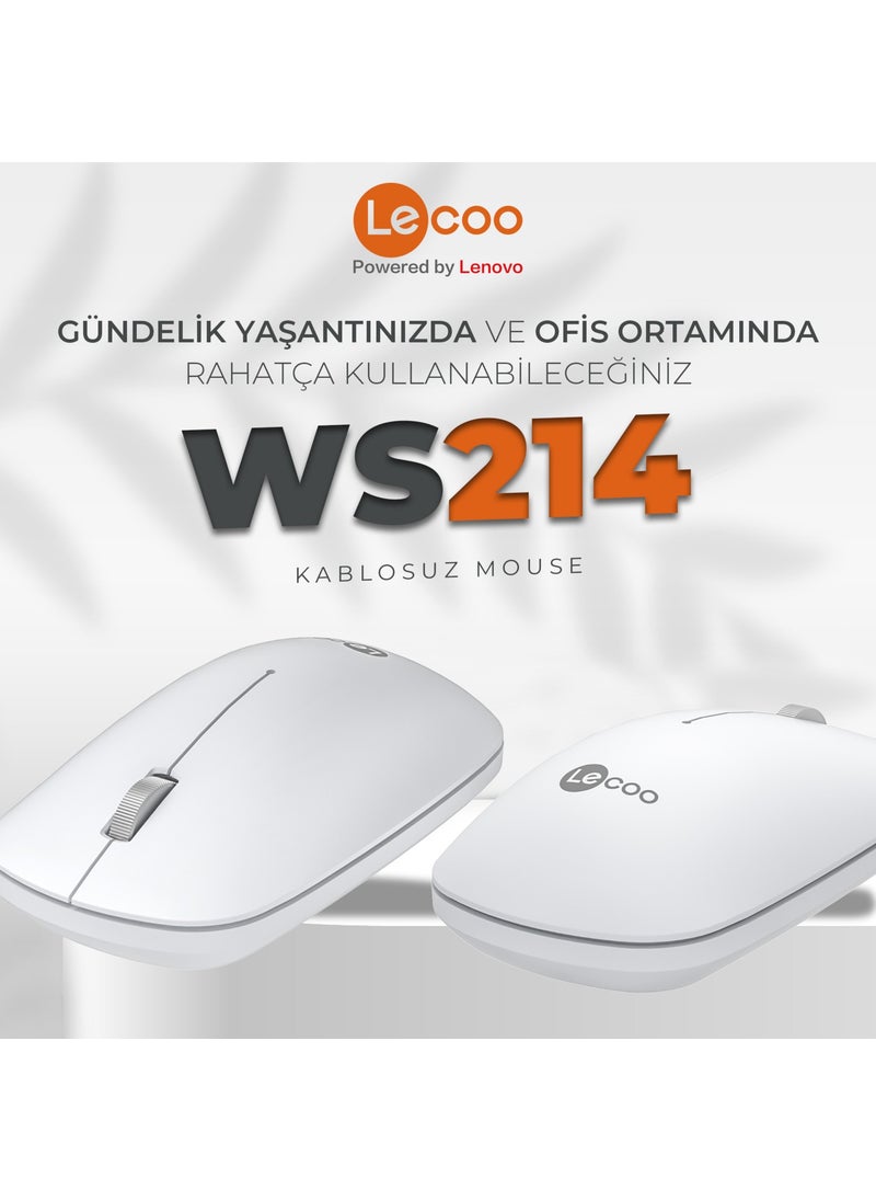 WS214 1200 DPI 4 Button Wireless Mouse White