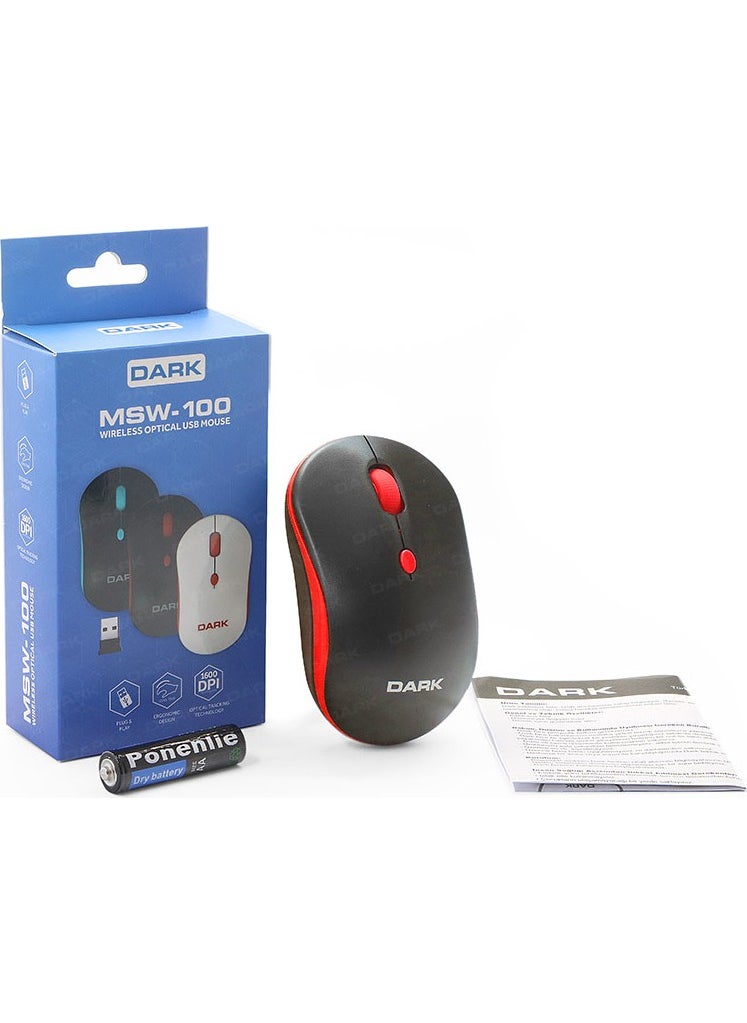 MSW100R Wireless Notebook Mouse - Red/Black (DK AC MSW100R)