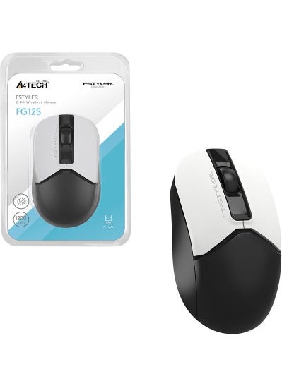 A4 Tech FG12S Panda (Black-White) Fstyler 2,4ghz Wireless, Silent Optical Mouse, 10-15METER, 3 Buttons, Nano Receiver
