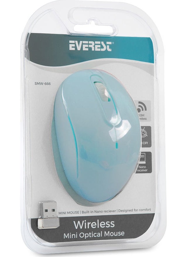 SMW-666 USB Blue Optical Wireless Mouse