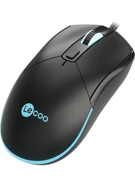 Lenovo MS120 RGB LED Backlit USB Wired 2400DPI 4-Button 114.6g Optical Gaming Mouse Black