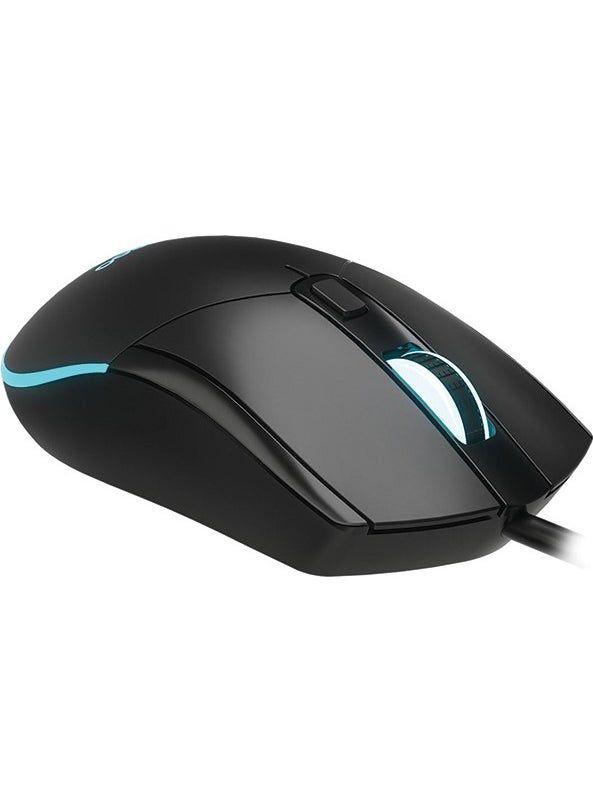 Lenovo MS120 RGB LED Backlit USB Wired 2400DPI 4-Button 114.6g Optical Gaming Mouse Black