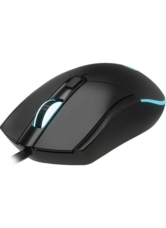 Lenovo MS120 RGB LED Backlit USB Wired 2400DPI 4-Button 114.6g Optical Gaming Mouse Black