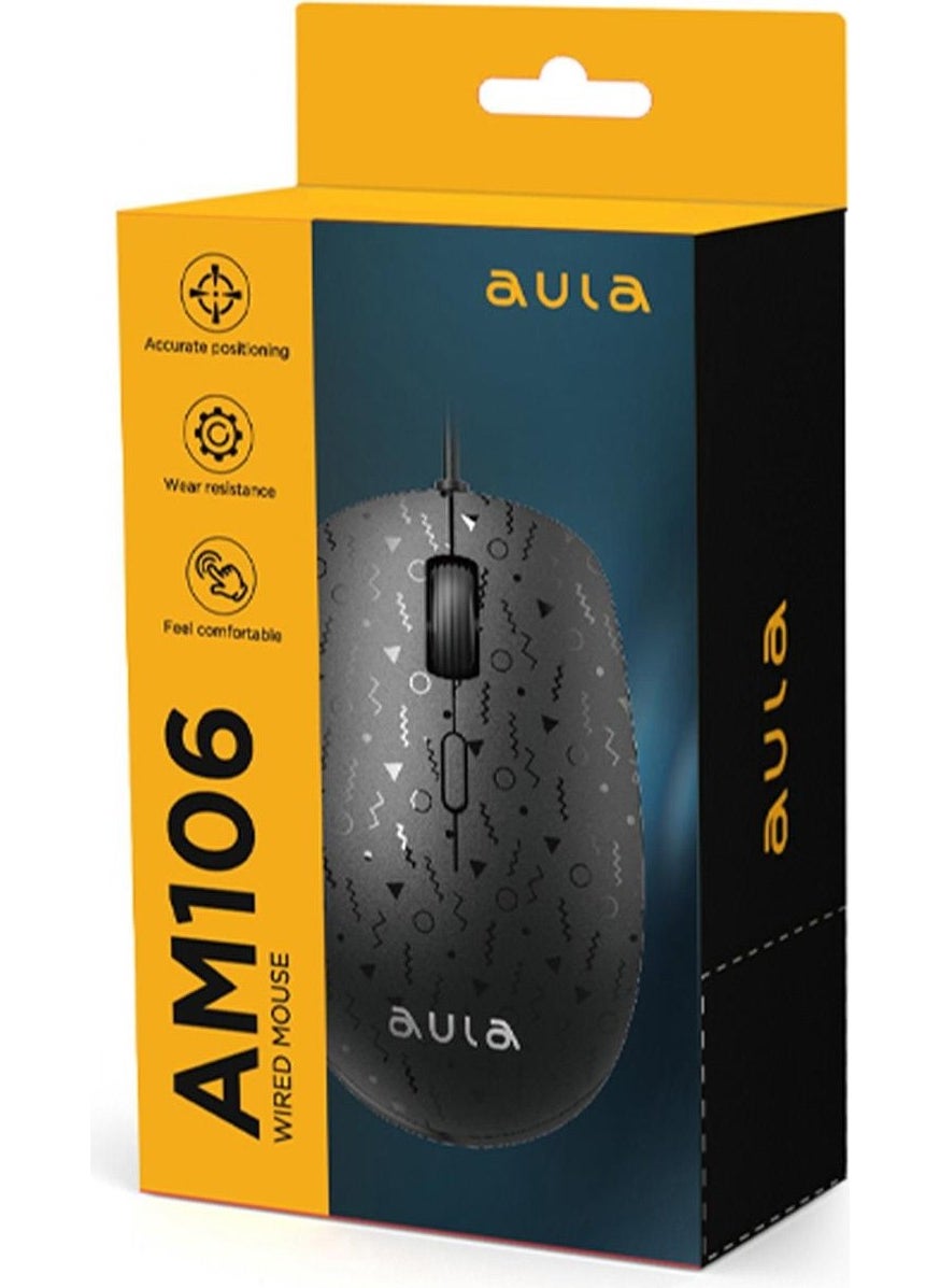 AM106 1000-1600-2000 DPI USB Wired Optical Mouse