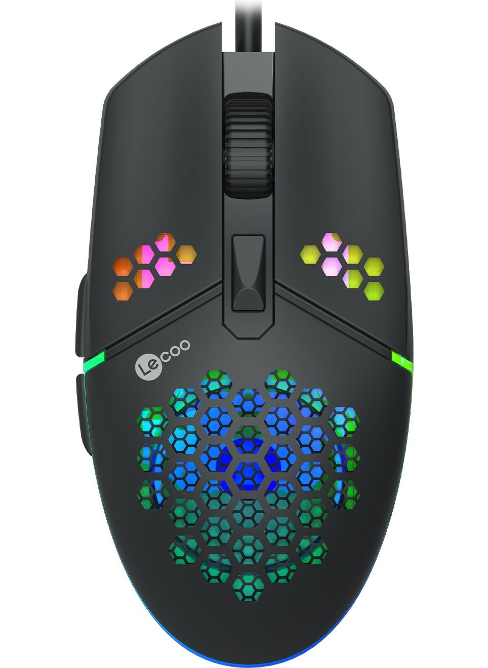 Lenovo MS105 Wired RGB LED Illuminated 3200DPI 6-Button Gaming Mouse Black
