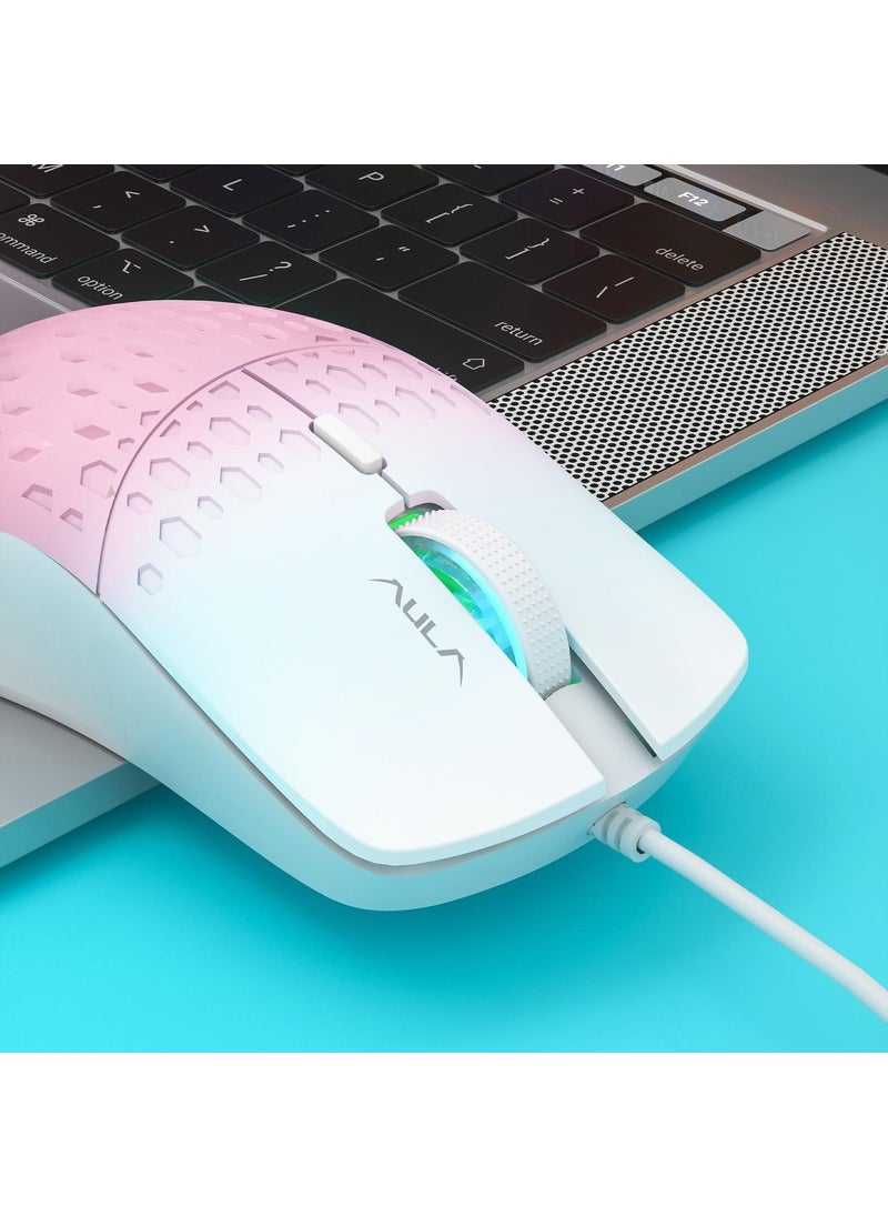 S11 Pro 3600DPI RGB Optical Gaming Mouse Pink