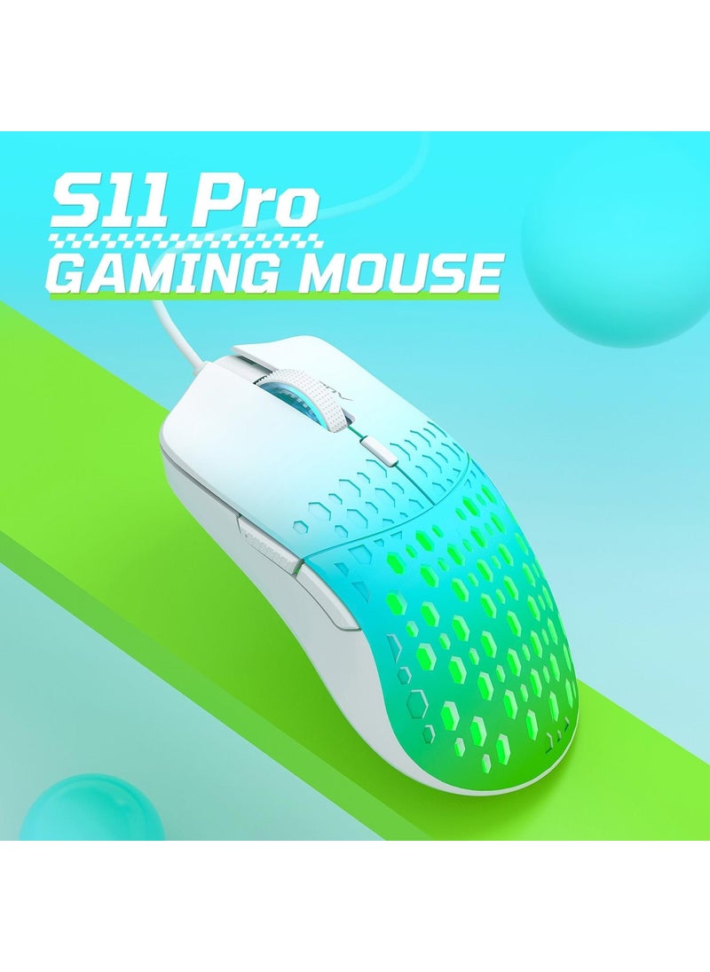 S11 Pro 3600DPI RGB Optical Gaming Mouse Green