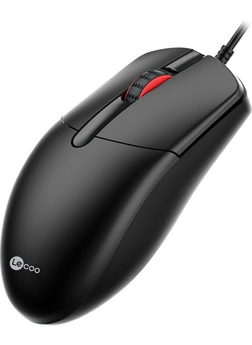 Lenovo MS103 USB Wired 1000DPI Optical Mouse with Buttons Black