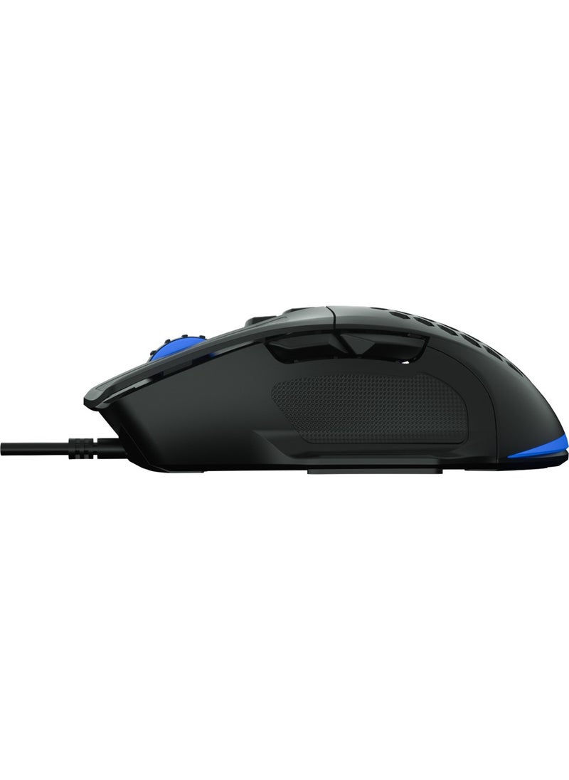 Lenovo MS107 Wired RGB LED Illuminated 3200DPI 7-Button Gaming Mouse Black