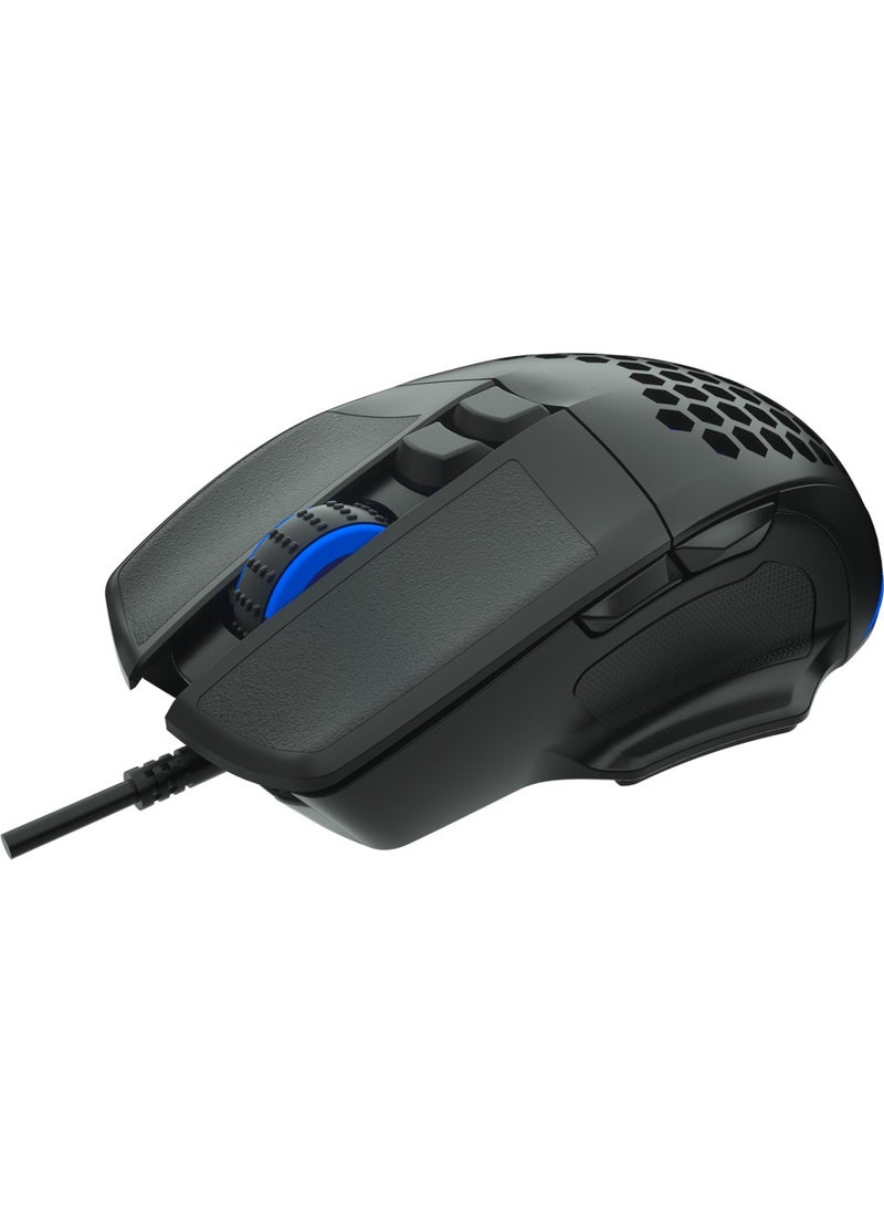 Lenovo MS107 Wired RGB LED Illuminated 3200DPI 7-Button Gaming Mouse Black
