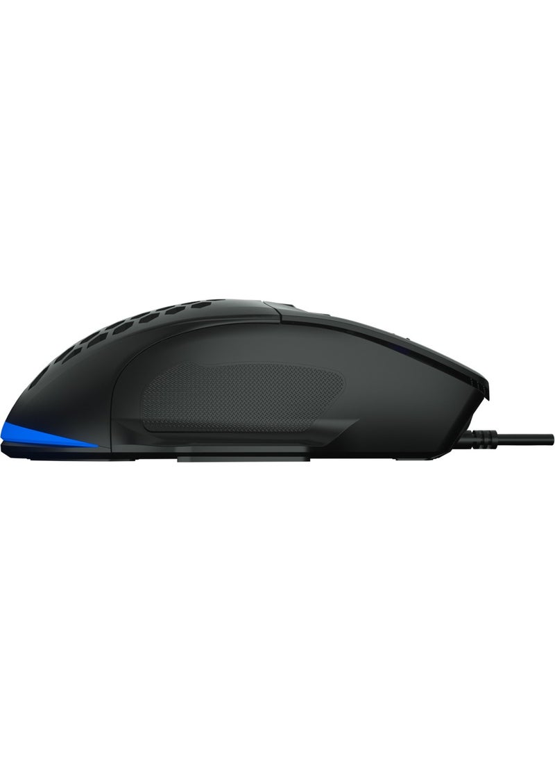 Lenovo MS107 Wired RGB LED Illuminated 3200DPI 7-Button Gaming Mouse Black