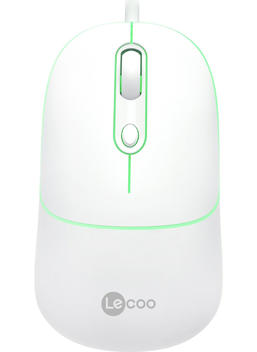 Lenovo MS110 USB Wired RGB 2400DPI 4-Button Silent Click Optical Mouse White
