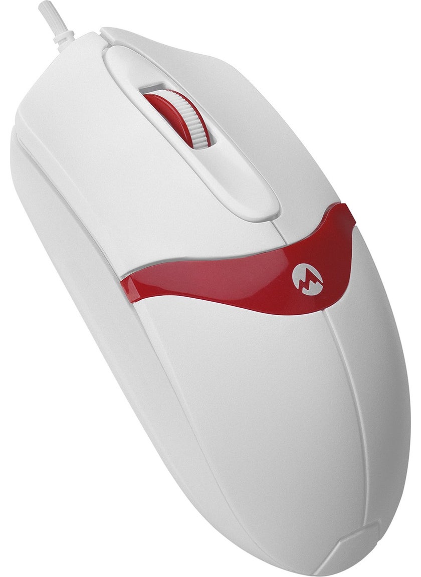 SM-220 USB 1200DPI 3D Optical Wired Mouse White-Red