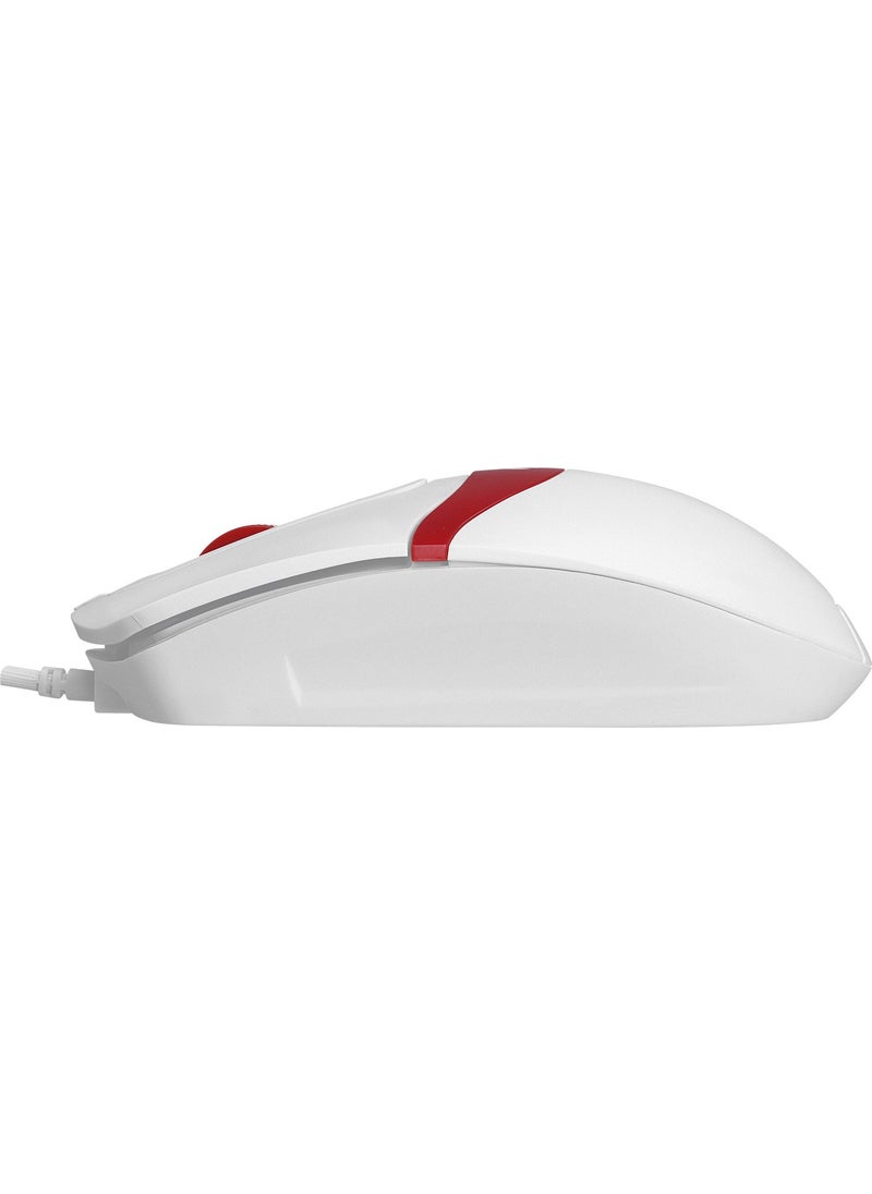 SM-220 USB 1200DPI 3D Optical Wired Mouse White-Red