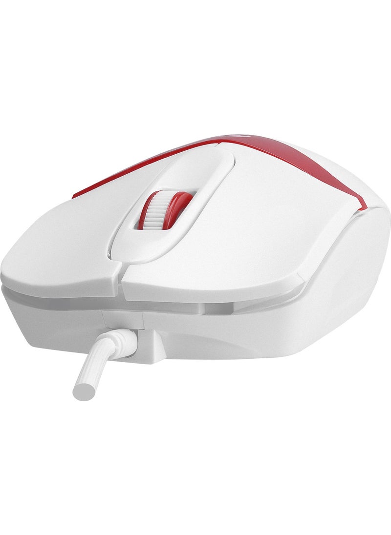 SM-220 USB 1200DPI 3D Optical Wired Mouse White-Red