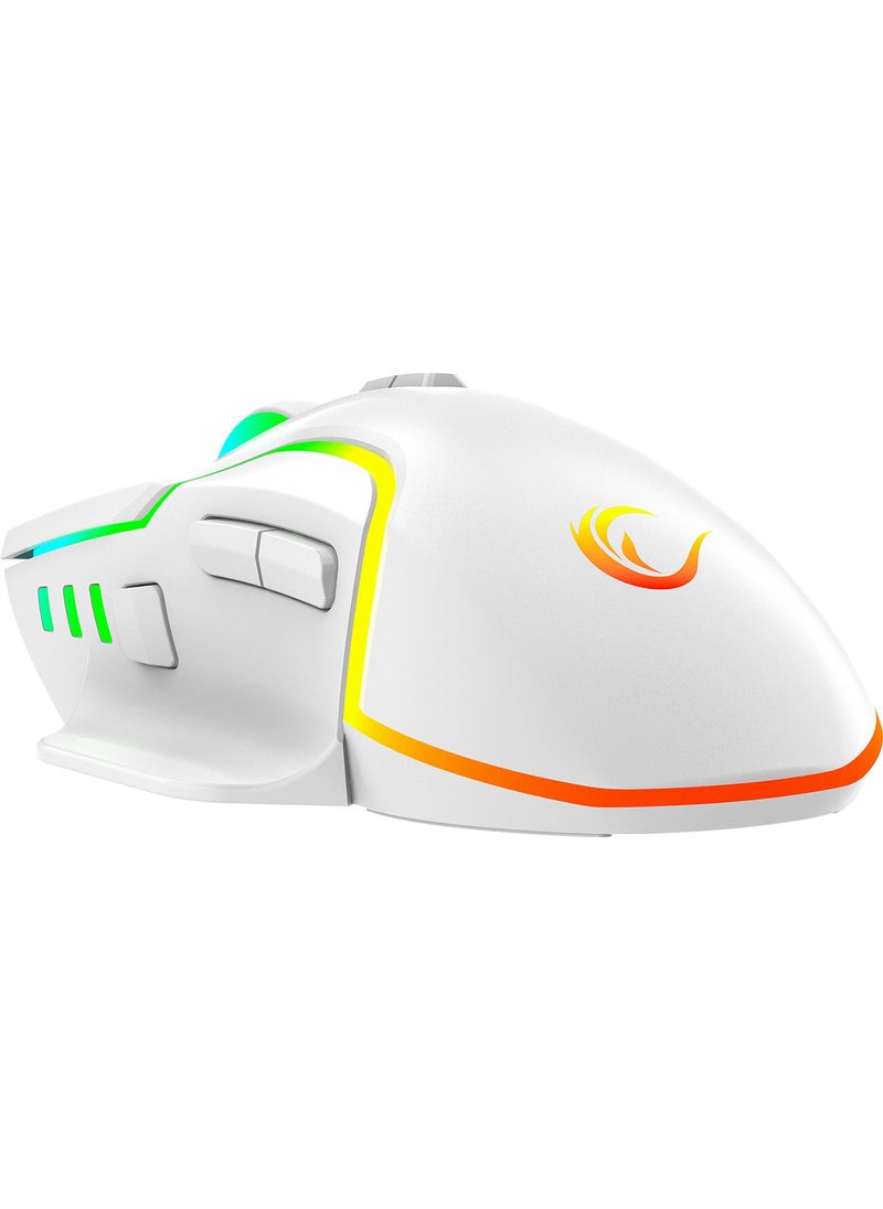Miracle M2 USB White 8-Button RGB 7200DPI Gaming Mouse