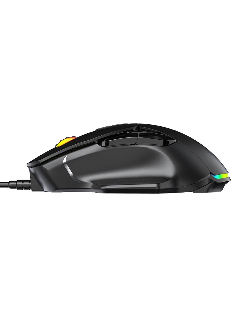 F815 12800DPI Rainbow 7-Button Macro Optical Gaming Mouse