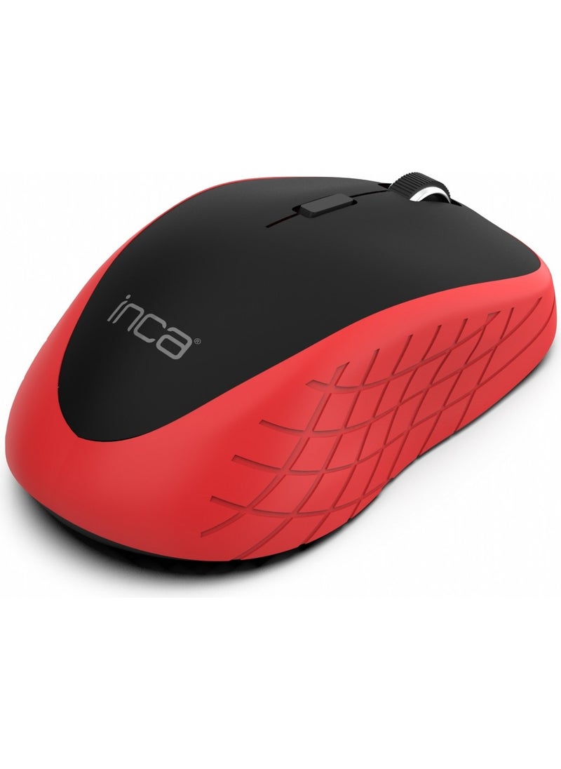IWM-391T Wireless Rubber 1600DPI Optic Black/red Mouse