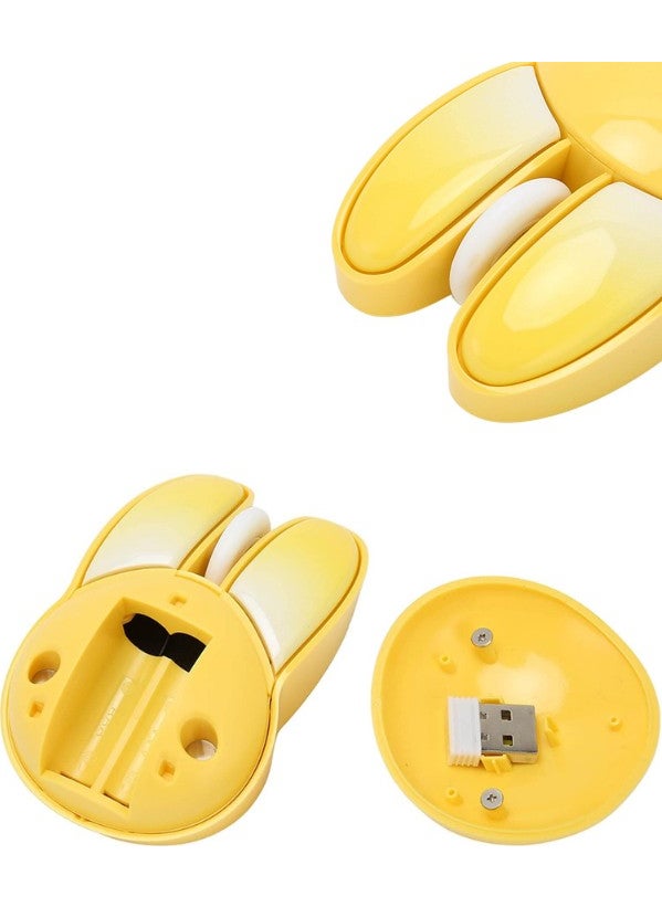 Cute Rabbit 3D Yellow Mouse Bluetooth + 2.4g Dual Mode