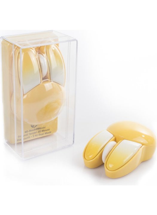 Cute Rabbit 3D Yellow Mouse Bluetooth + 2.4g Dual Mode