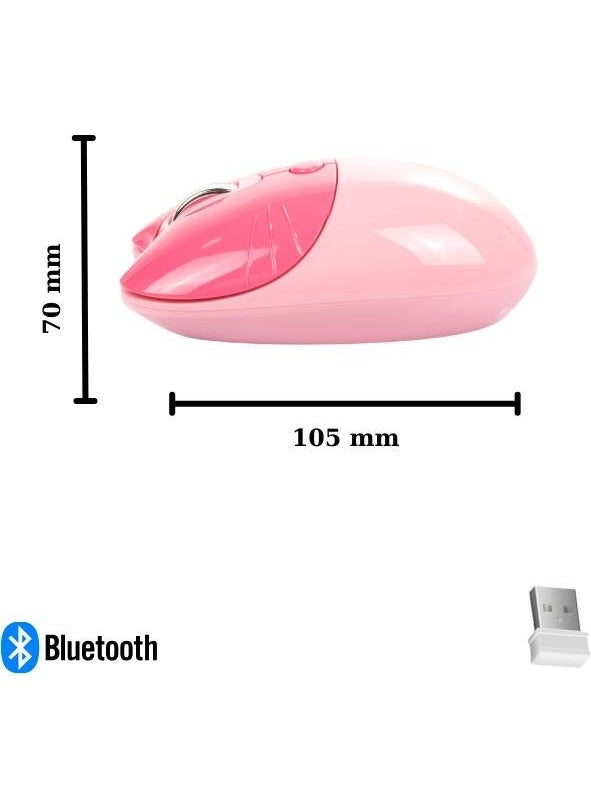 Cute Cat Wireless Pink Mouse Bluetooth + 2.4g Dual Mode