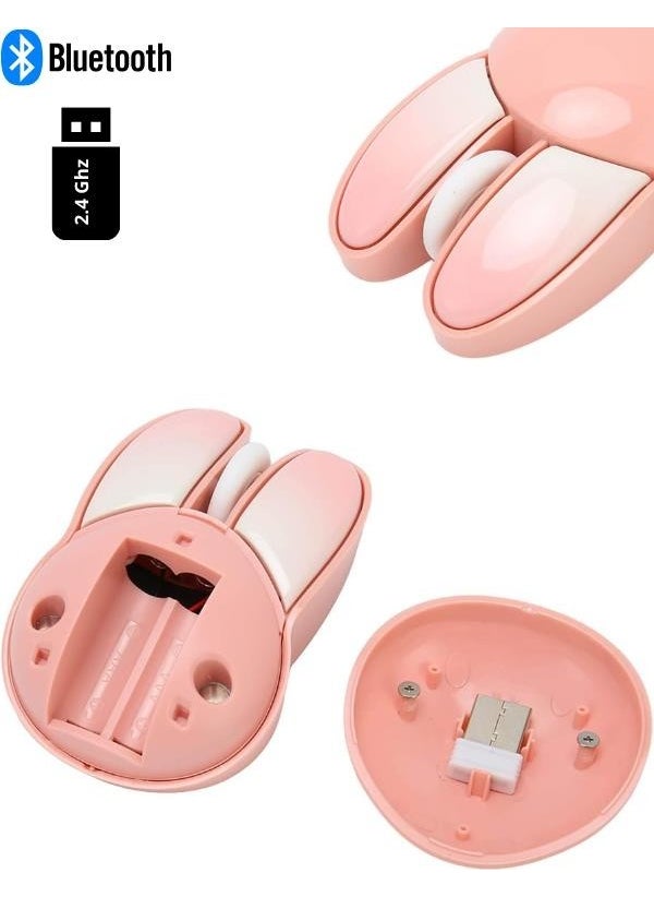 Cute Rabbit 3D Pink Mouse Bluetooth + 2.4g Dual Mode