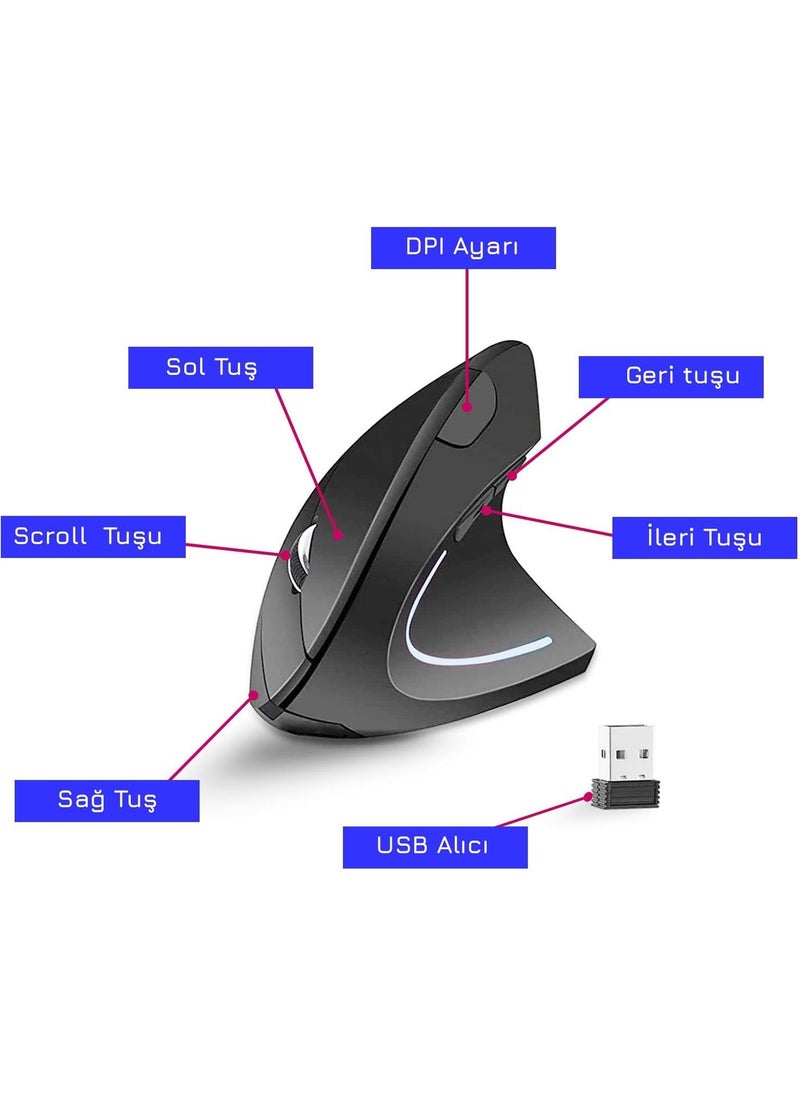 New Generation Wireless Ergonomic Vertical Mouse 800/1200/1600DPI