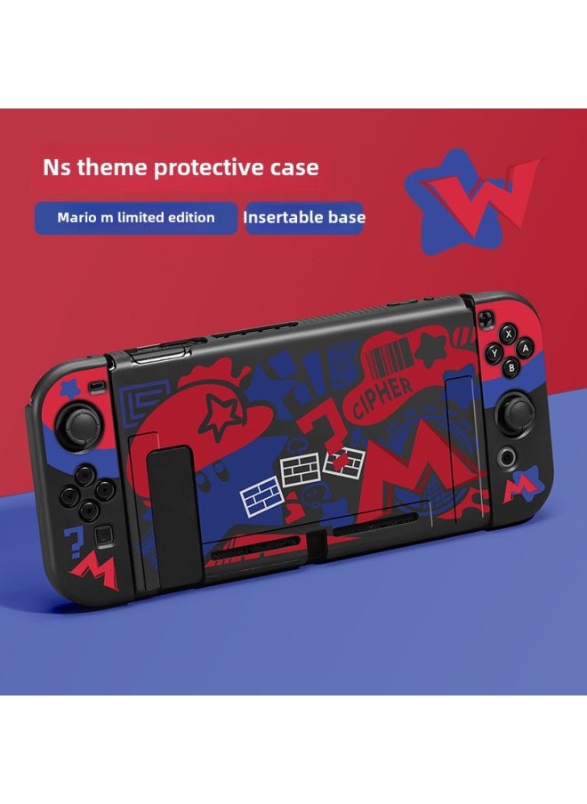 Nintendo Switch Protective Case NS Silicone Case Swicholed Protective Case Case Frosted Handle All-inclusive Soft-Product Color:Default-Model:NS Silicone Soft Shell-[Mario Carnival]]