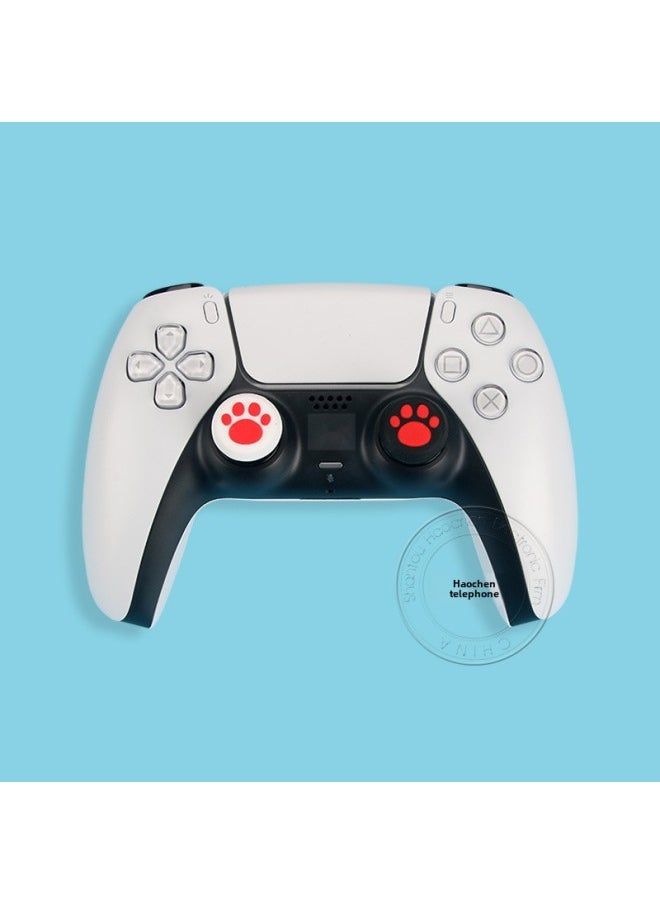 PS5PS4 Cat Claw Rocker Cap Silicone Cap XBOX ONE 360 Mushroom Head Button Cap Cover Soft Rubber Cap-Product Color:White Powder Claw