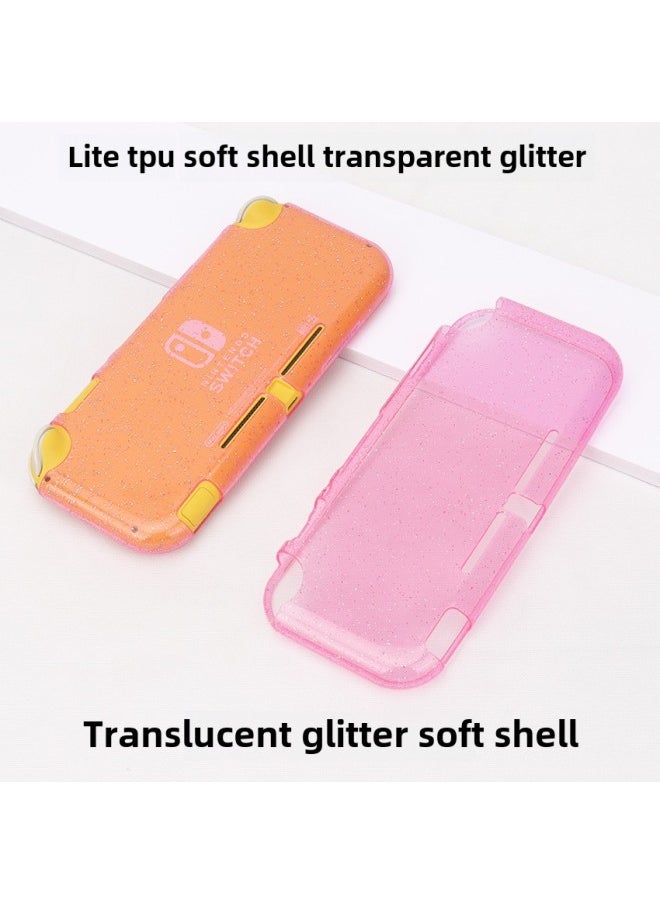 Switchlite Glitter Case Nintendo LITE Clear Glitter Soft Case TPU Crystal Clear Soft Case-Product Color:Purple-lite Material Shell-soft Shell