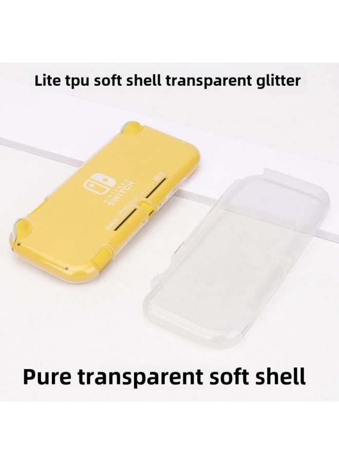 Switchlite Glitter Case Nintendo LITE Clear Glitter Soft Case TPU Crystal Clear Soft Case-Product Color:Purple Glitter-lite Material Shell-soft Shell