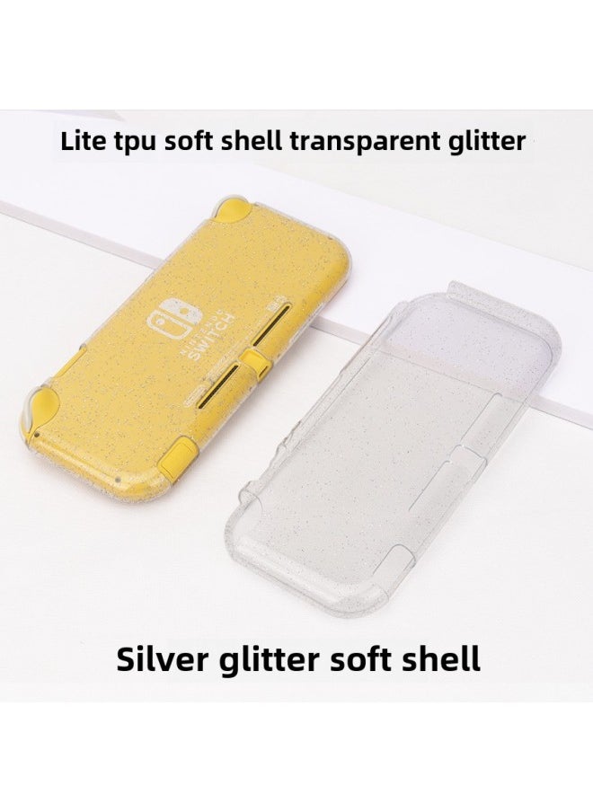 Switchlite Glitter Case Nintendo LITE Clear Glitter Soft Case TPU Crystal Clear Soft Case-Product Color:Purple Glitter-lite Material Shell-soft Shell