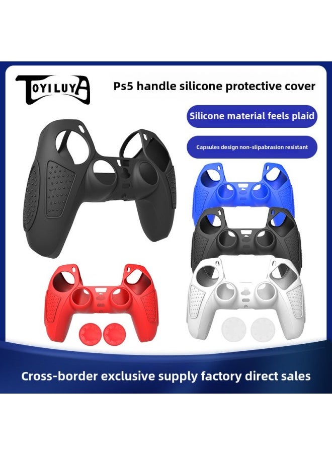 PS5 Silicone Protective Cover Ps5 Solid Color Silicone Cover Ps5 Wireless Non-slip Soft Rubber Cover PS5 Handle Non-slip-Product Color:Blue