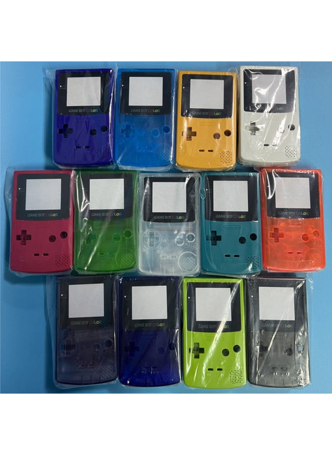 Colorful Gbc Game Console Shell Light Conductive Rubber Mirror Surface For Nintendo Game Boy Console Protective Case-Product Color:Black