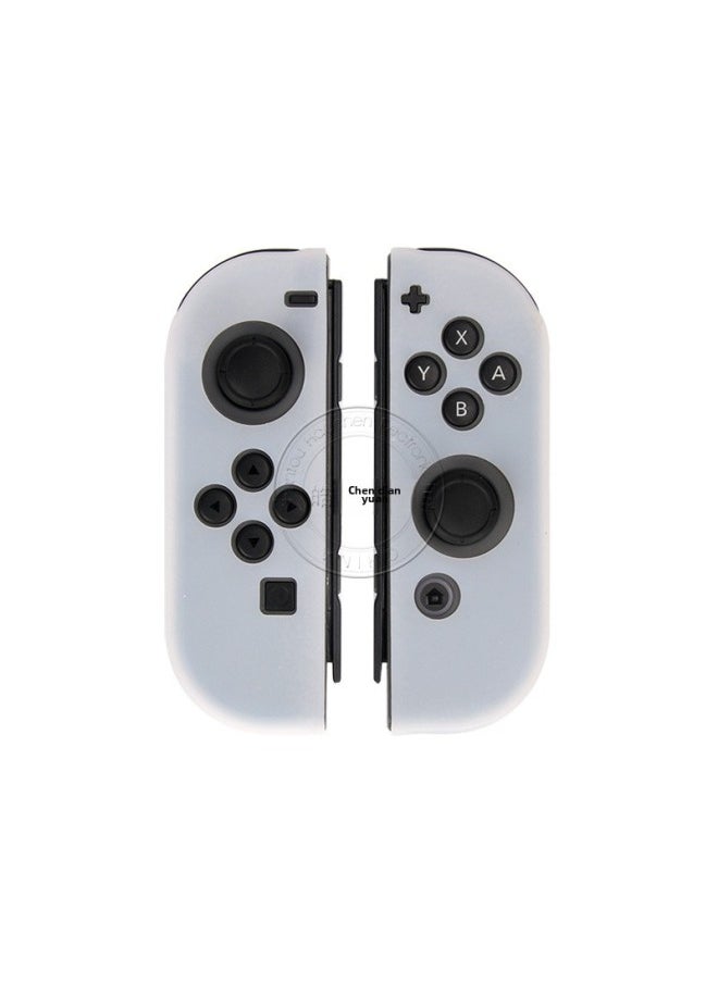 Oil Injection Switch Silicone Case Protective Case NS Left And Right Handle Protective Case JOY-CON Soft Rubber Case-Product Color:White Radiant