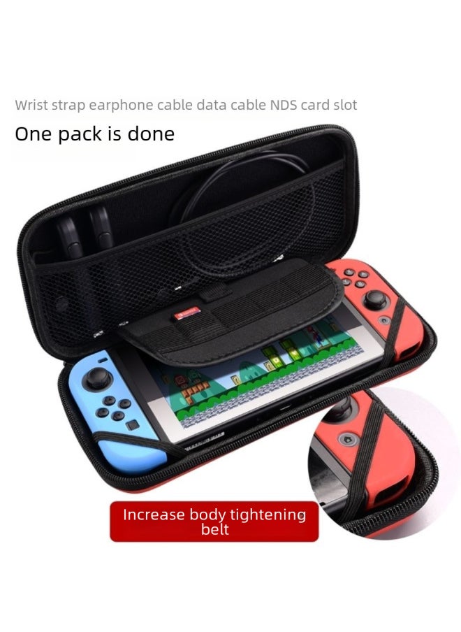Ordinary Model Applicable Switch OLED Nintendo Hard Box Game Machine Protection Bag Portable Large Capacity Storage Bag-Product Color:Cherry Blossom Powder-Black Label