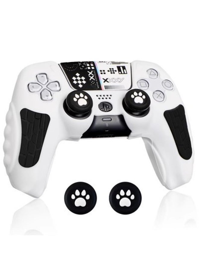 Black Myth Wukong PS5 Silicone Case P5 Game Handle Protective Case Drop-resistant Scratch-resistant Rocker Cap For Hair-Product Color:Two-color White And Black