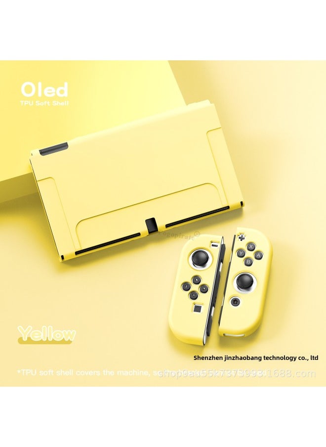 SWITCH OLED Soft Case Material Solid Color OLED TPU Protective Case-Product Color:Yellow
