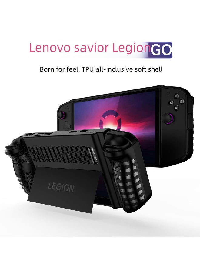 Protective Case For Lenovo Legion Go Handheld Tpu Soft Silicone Cover Fits Digital Computer Game Console Protective Shell-Product Color:Black-Model:Lenovo Legion GO Host Protective Shell