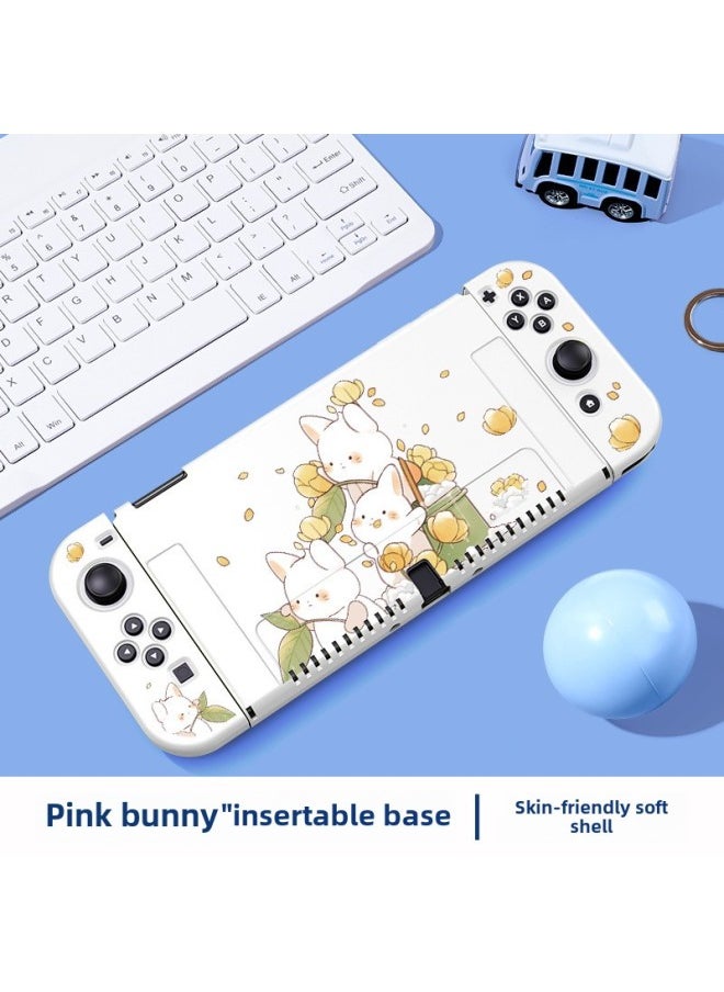 Nintendo Switch Protective Case NS Silicone Case Swicholed Protective Case Case Frosted Handle All-inclusive Soft-Product Color:Default-Model:OLED Silicone Soft Shell-]