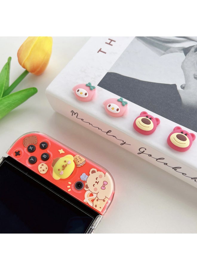 Digital Computer/game Console Protective Case/shell - Shockproof Scratch-resistant-Product Color:switch Rocker Cap-Model:Strawberry + Melody
