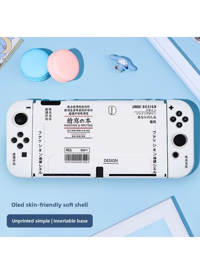 Nintendo Switch Protective Case NS Silicone Case Swicholed Protective Case Case Frosted Handle All-inclusive Soft-Product Color:Default-Model:OLED Silicone Soft Shell-]